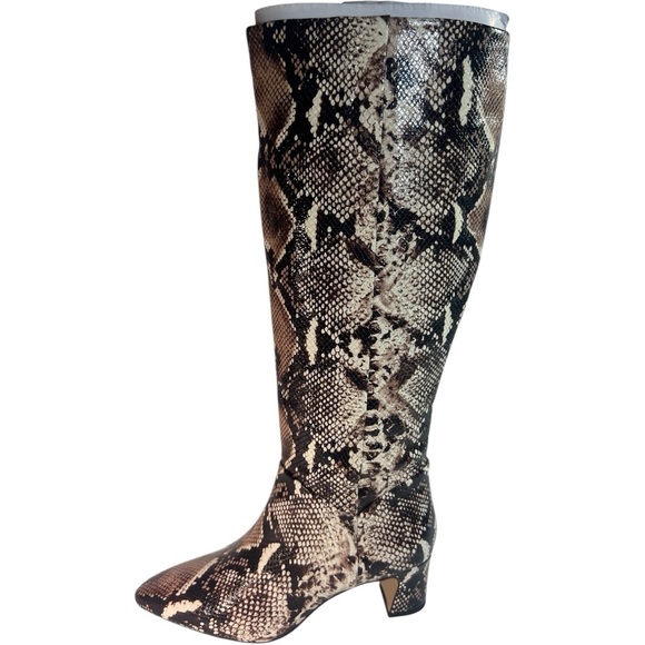 Alex Marie Pamilla Snake Boots 8.5 brown leather in Tall knee high New in box - Picture 5 of 14